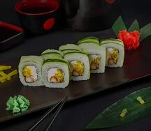 Ролл зеленая Филадельфия с Маринованным Хреном и Угрем