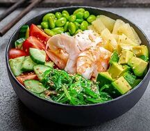 Premium поке с морскими креветками