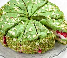 Торт Фисташковый с малиной