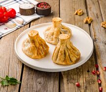 Жареные хинкали с говядиной и свининой