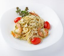С креветками и черри