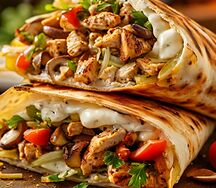 Шаурма сырная с грибами со свининой 