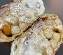 Шаурма по-деревенски с сыром и грибами 