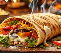 Шаурма Сырная с беконом, грибами и свининой