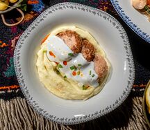 Морские котлетки с картофельным пюре