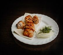 Шашлык из филе грудки с картофелем на гриле