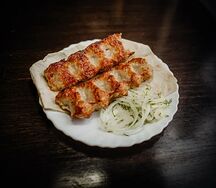 Люля-кебаб из курицы с картофелем фри