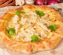 Хачапури с курино-грибным жульеном