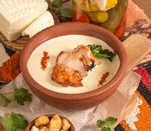 Сырный суп с курочкой гриль