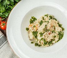 Ризотто с тигровыми креветками