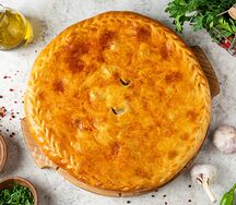 Даргинский пирог с сушеным мясом и картофелем