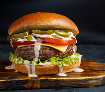 Острый beef grill burger