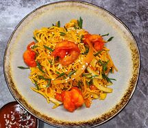 Лапша с креветками