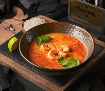 Томатный крем-суп с морепродуктами