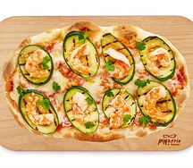 Пинца с креветками и цукини (большая)