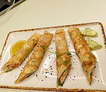 Блины с лососем и сыром