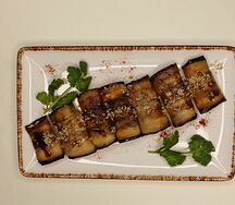 Рулетики из баклажанов с сыром