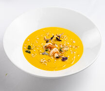 Крем-суп из тыквы с креветками