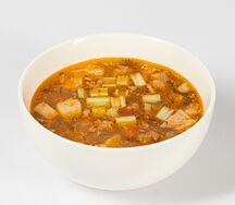 Суп картофельный с копчёной грудинкой