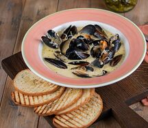 Мидии в сливочном соусе