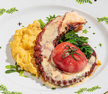 Осьминог с кремом фава