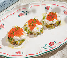 Драник из цукини, страчателлы, красная икра