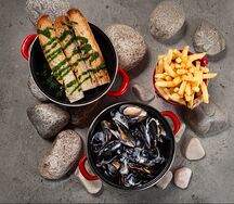 Мидии в сырно-сливочном соусе