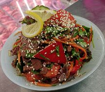 Салат Огурцы с мясом
