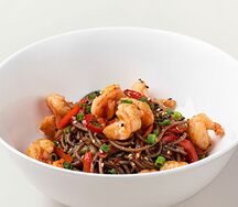 Гречневая лапша с креветками