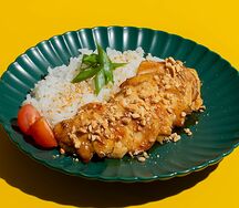 Курица в соусе терияки с белым рисом