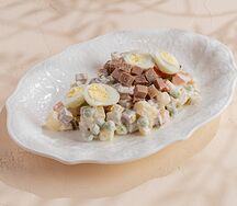 Оливье с говяжьим языком