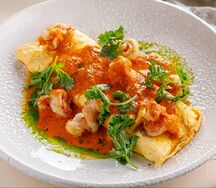 Омлет с креветками