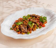 Жареный рис с говядиной