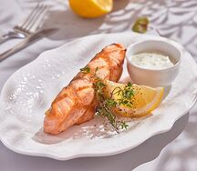 Стейк из лосося на гриле