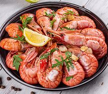 Жареные креветки Ботан XXXL в соусе