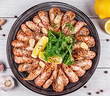 Жареные креветки Dragon в соусе