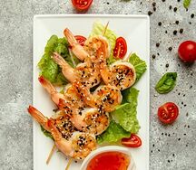 Шашлычки из креветок