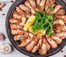 Жаренные креветки Dragon в соусе