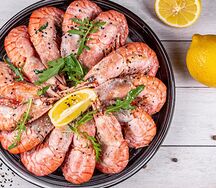 Жареные креветки Ботан XXXL в соусе