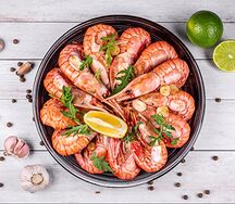 Жареные креветки Ботан XXXL в соусе