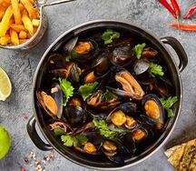 Мидии в соусе карри-кокос