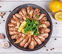 Жаренные креветки Dragon в соусе