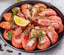 Жареные креветки Ботан XXXL в соусе 