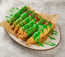 Креветки темпура со сладким соусом васаби