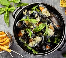 Мидии в соусе блю чиз