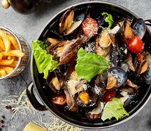 Мидии в соусе Цезарь 