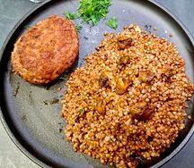 Котлета куриная с гречкой и грибами