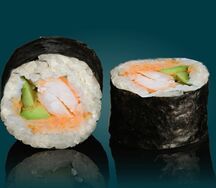 Маки острая креветка с огурцом