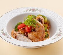 Цыпленок с соусом из красного карри