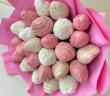 Букет из клубники в шоколаде Розовый Фламинго